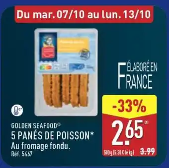 ALDI GOLDEN SEAFOOD 5 panés de poisson offre
