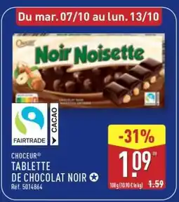 ALDI CHOCEUR Tablette ovovo a de chocolat noir offre