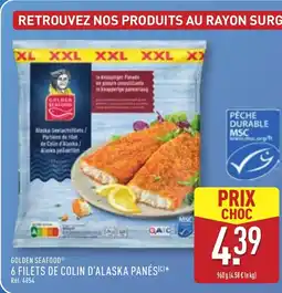 ALDI Golden seafood 6 filets de colin d'alaska panés offre