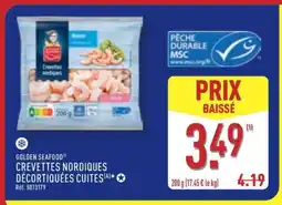 ALDI GOLDEN SEAFOOD CREVETTES NORDIQUES DÉCORTIQUÉES CUITES offre