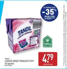 ALDI TANDIL LESSIVE DOSES TRIOCAPS ETUI offre