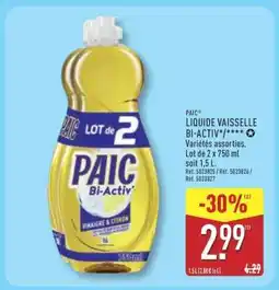 ALDI PAIC Liquide Vaisselle BI-ACTIV offre