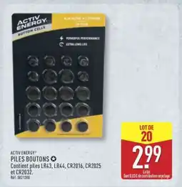 ALDI ACTIV ENERGY PILES BOUTONS offre