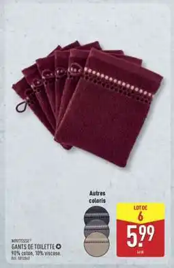 ALDI NOVITESSE GANTS DE TOILETTE offre