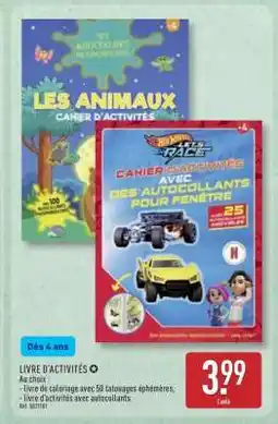 ALDI Livre D' Activités offre
