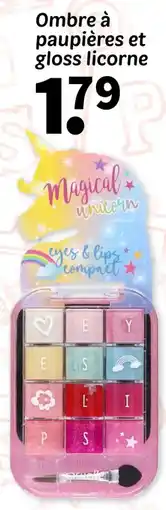 Wibra Ombre à paupières et gloss licorne offre