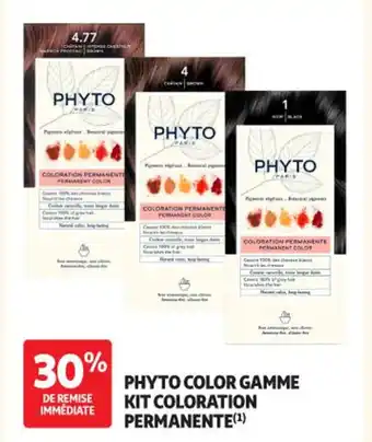 Auchan Parapharmacie PHYTO Color gamme kit coloration permanente (¹) offre