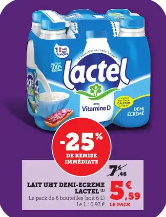 Bi1 Lait uht demi-ecreme lactel offre