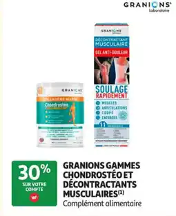 Auchan Parapharmacie GRANIONS Gammes chondrostéo et décontractants musculaires offre