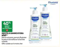 Auchan Parapharmacie MUSTELA Gamme hydra bébé offre