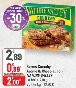 G20 NATURE VALLEY Barres Crunchy Avoine & Chocolat noir offre