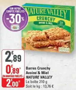 G20 NATURE VALLEY Barres Crunchy Avoine & Miel offre