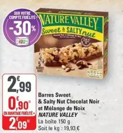 G20 NATURE VALLEY Barres Sweet & Salty Nut Chocolat Noir et Mélange de Noix offre