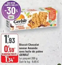 G20 GERBLÉ Biscuit Chocolat saveur Amande sans huile de palme offre