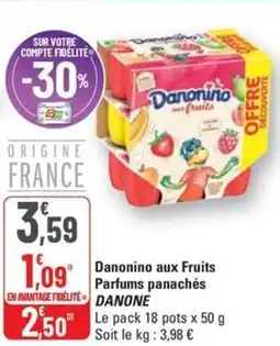 G20 DANONE Danonino aux Fruits Parfums panachés offre
