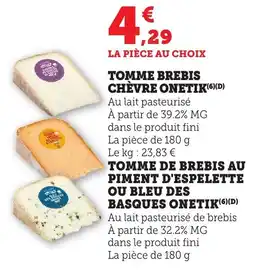 Bi1 Tomme brebis chèvre onetik offre
