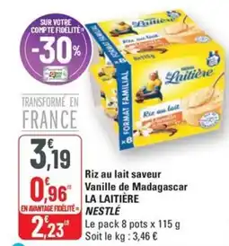 G20 NESTLÉ La Laitière riz au lait saveur vanille de madagascar offre