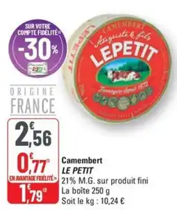 G20 LE PETIT Camembert offre