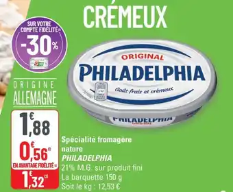 G20 PHILADELPHIA Spécialité fromagère nature offre