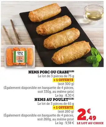 Bi1 Nems porc ou crabe offre