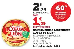 Bi1 Coulommiers pasteurise coeur de lion offre