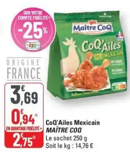 G20 MAÎTRE COQ CoQ'Ailes Mexicain offre