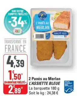 G20 L'ASSIETTE BLEUE 2 Panés au Merlan offre