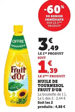 Bi1 Huile de tournesol fruit d'or offre
