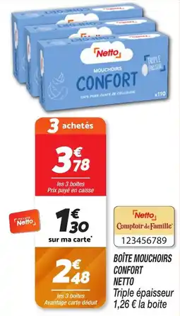 Netto Boîte mouchoirs confort netto offre