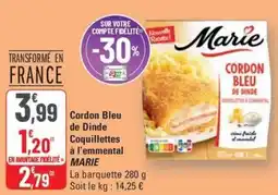 G20 MARIE Cordon Bleu de Dinde Coquillettes à l'emmental offre