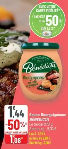 G20 BÉNÉDICTA Sauce Bourguignonne offre
