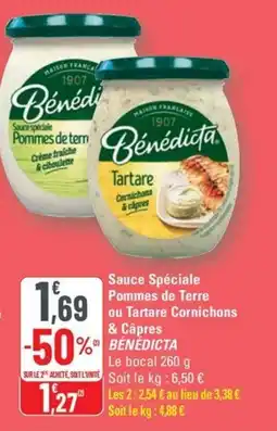 G20 BÉNÉDICTA Sauce Spéciale Pommes de Terre ou Tartare Cornichons & Câpres offre