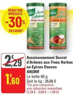 G20 KNORR Assaisonnement Secret d'Arômes aux Fines Herbes ou Epices Douces offre