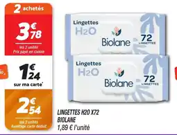 Netto Lingettes h2o x72 biolane offre