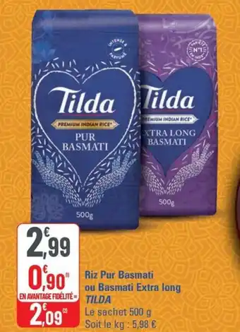 G20 TILDA Riz Pur Basmati ou Basmati Extra long offre