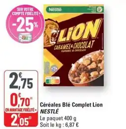 G20 NESTLÉ Céréales Blé Complet Lion offre