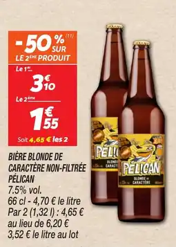 Netto Bière blonde de caractère non-filtrée pélican offre
