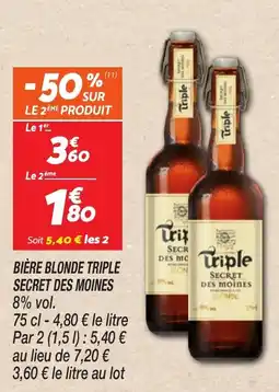 Netto Bière blonde triple secret des moines offre