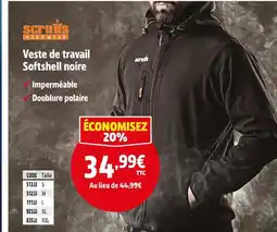 Screwfix Veste de travail Softshell noire offre