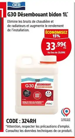 Screwfix GEB G30 Désembouant bidon offre