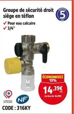 Screwfix Groupe de sécurité droit siège en téflon offre