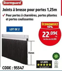 Screwfix STROMGUARD Joints à brosse pour portes 1,25m offre