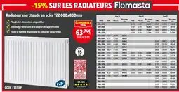 Screwfix Radiateur eau chaude en acier T22 600x800mm offre