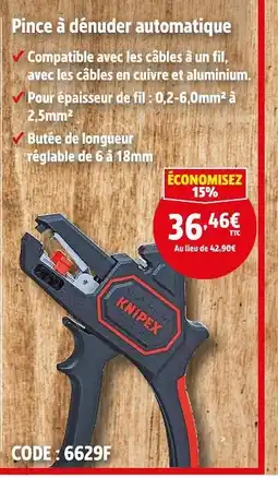 Screwfix KNIPEX Pince à dénuder automatique offre