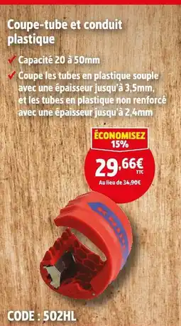 Screwfix Coupe-tube et conduit plastique offre