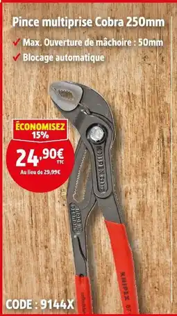 Screwfix Pince multiprise Cobra 250mm offre