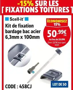 Screwfix SCELL-IT Kit de fixation bardage bac acier 6,3mm x 100mm offre