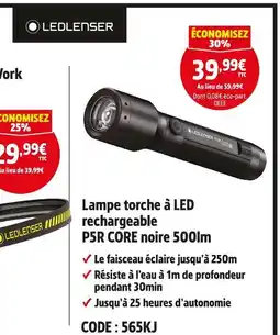 Screwfix LEDLENSER Lampe torche à LED rechargeable P5R CORE noire 500lm offre