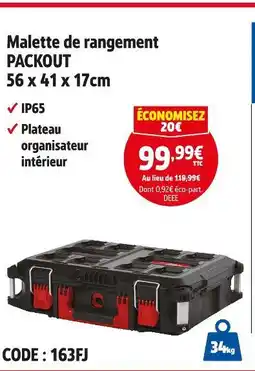 Screwfix Malette de rangement PACKOUT 56 x 41 x 17cm offre