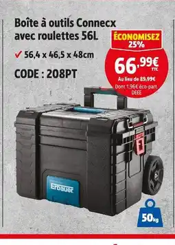 Screwfix ERBAUER Boîte à outils Connex avec roulettes offre